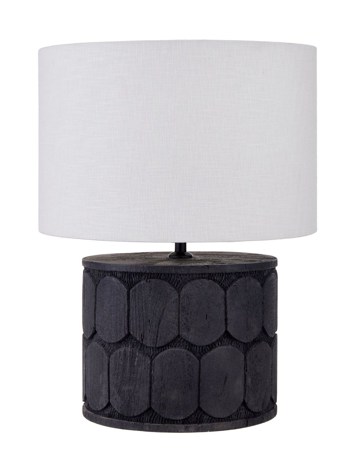 Pacific Cezara table lamp in wood and linen, imported from the UK