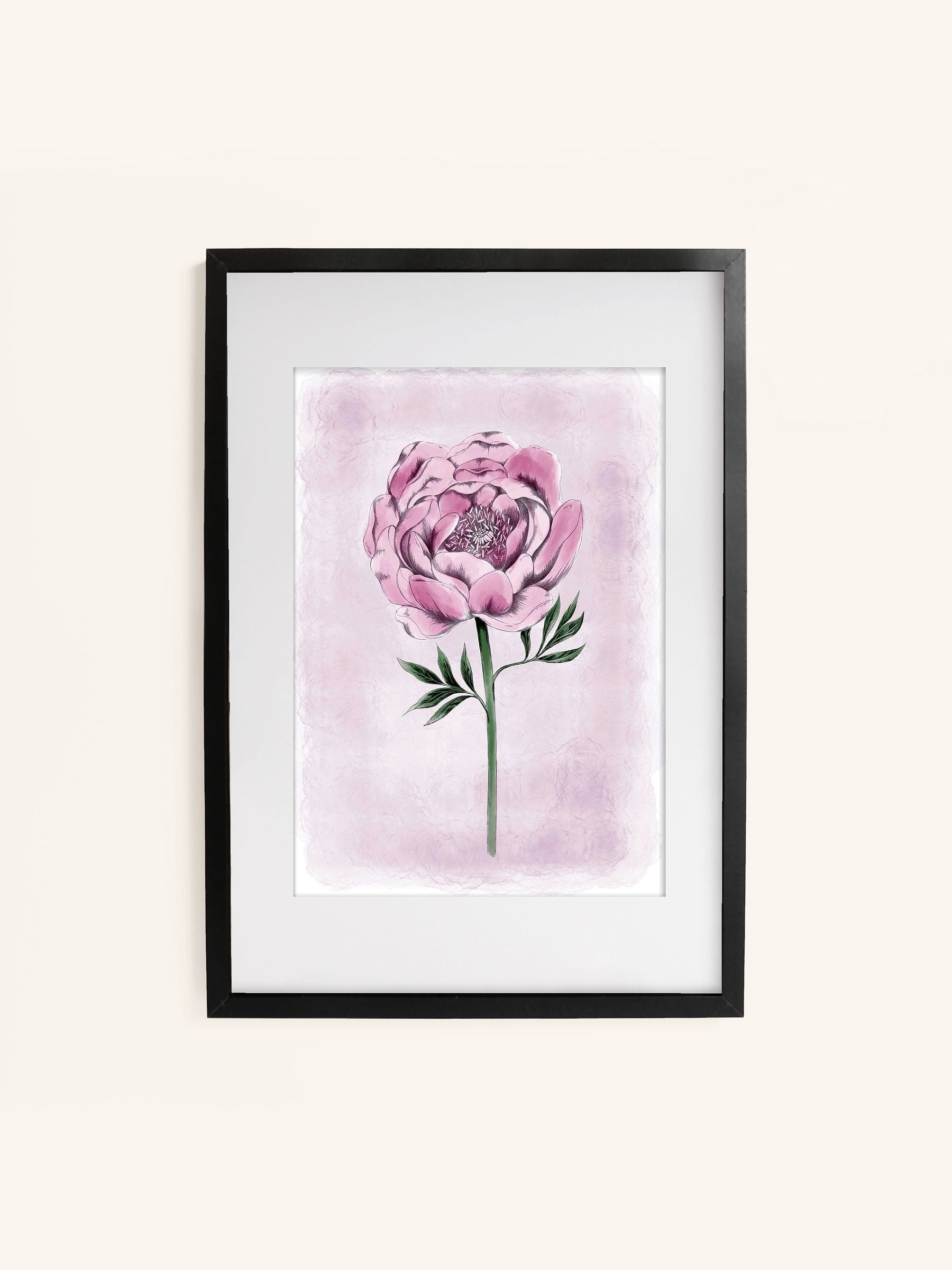 Laura Ashley black peony floral large wall art frame, UK version