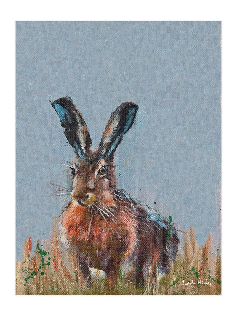 Laura Ashley Blue Hare Medium Wall Art Frame, UK version