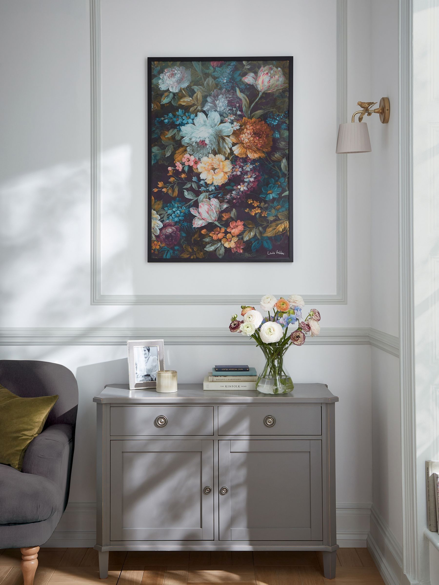 Laura Ashley Black Mathilde medium wall art frame, UK version