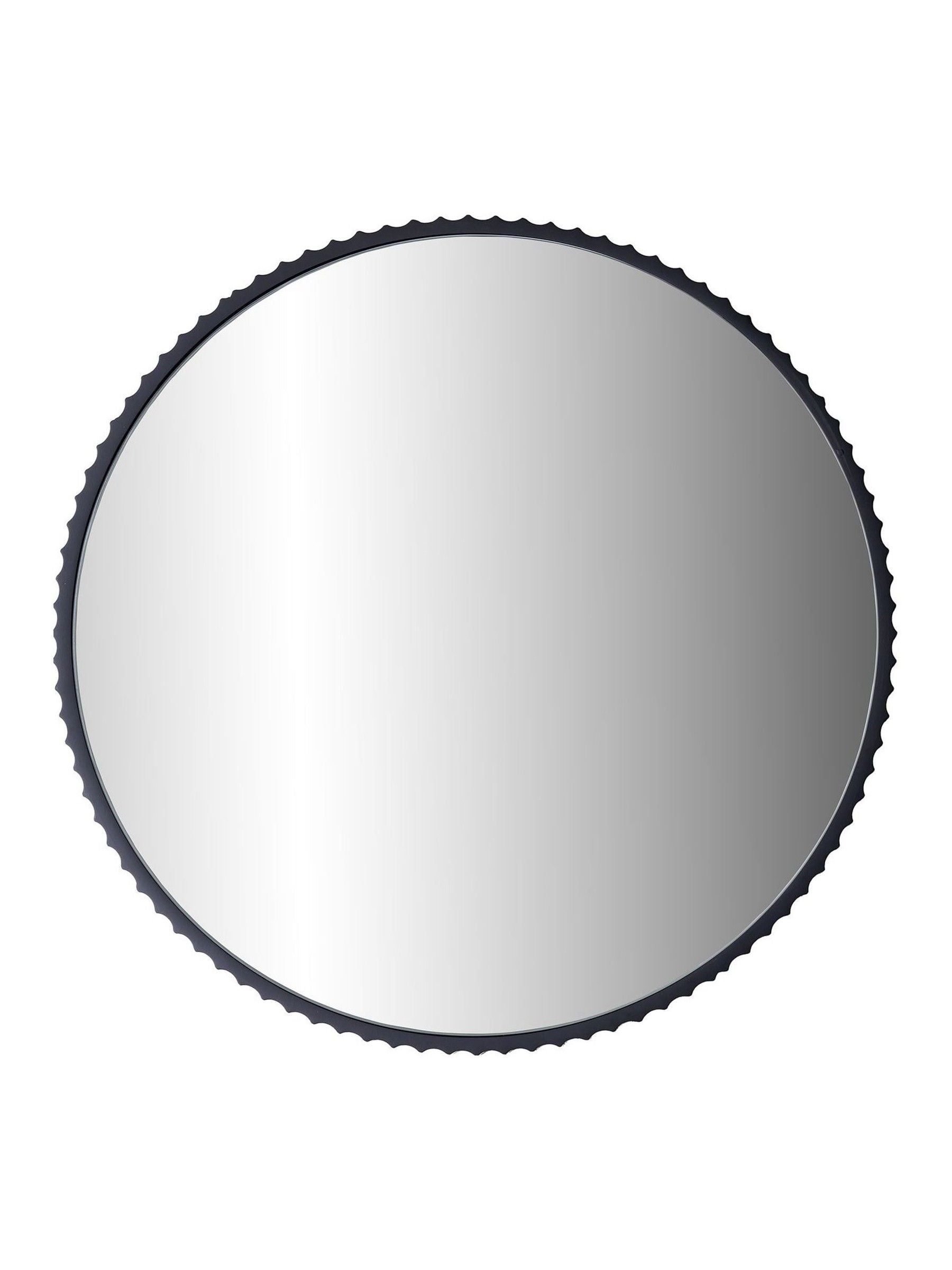 Pacific black metal round wall mirror 70cm, imported from the UK