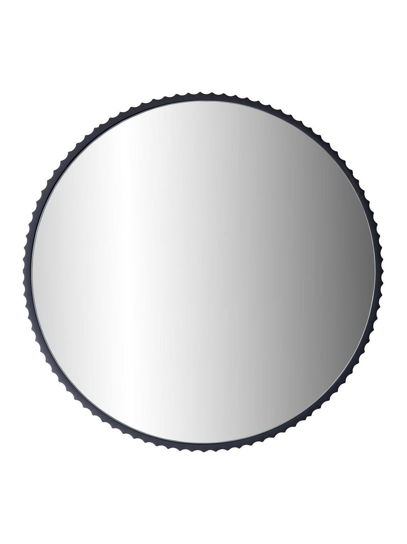 Pacific black metal round wall mirror 70cm, imported from the UK