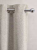 Grey Brushed Stripe Lined Eyelet Curtains