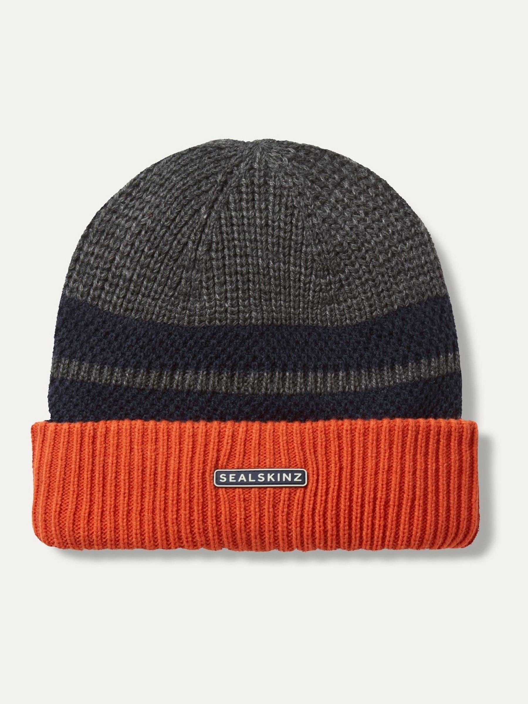 Sealskinz Grey Bittering Waterproof Cold Weather Roll Cuff Beanie