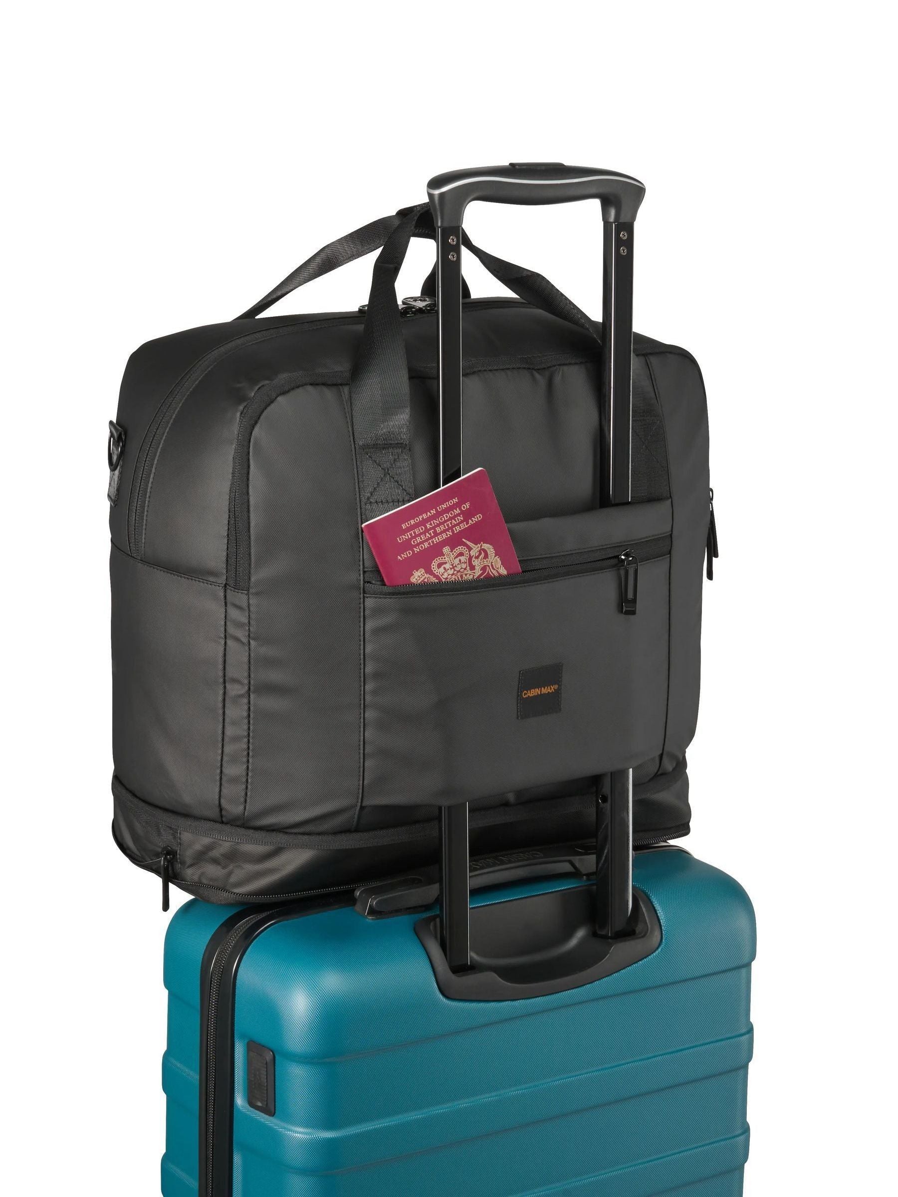 Cabin Max Black Gozo expandable underseat bag 40x30x20cm (British brand)
