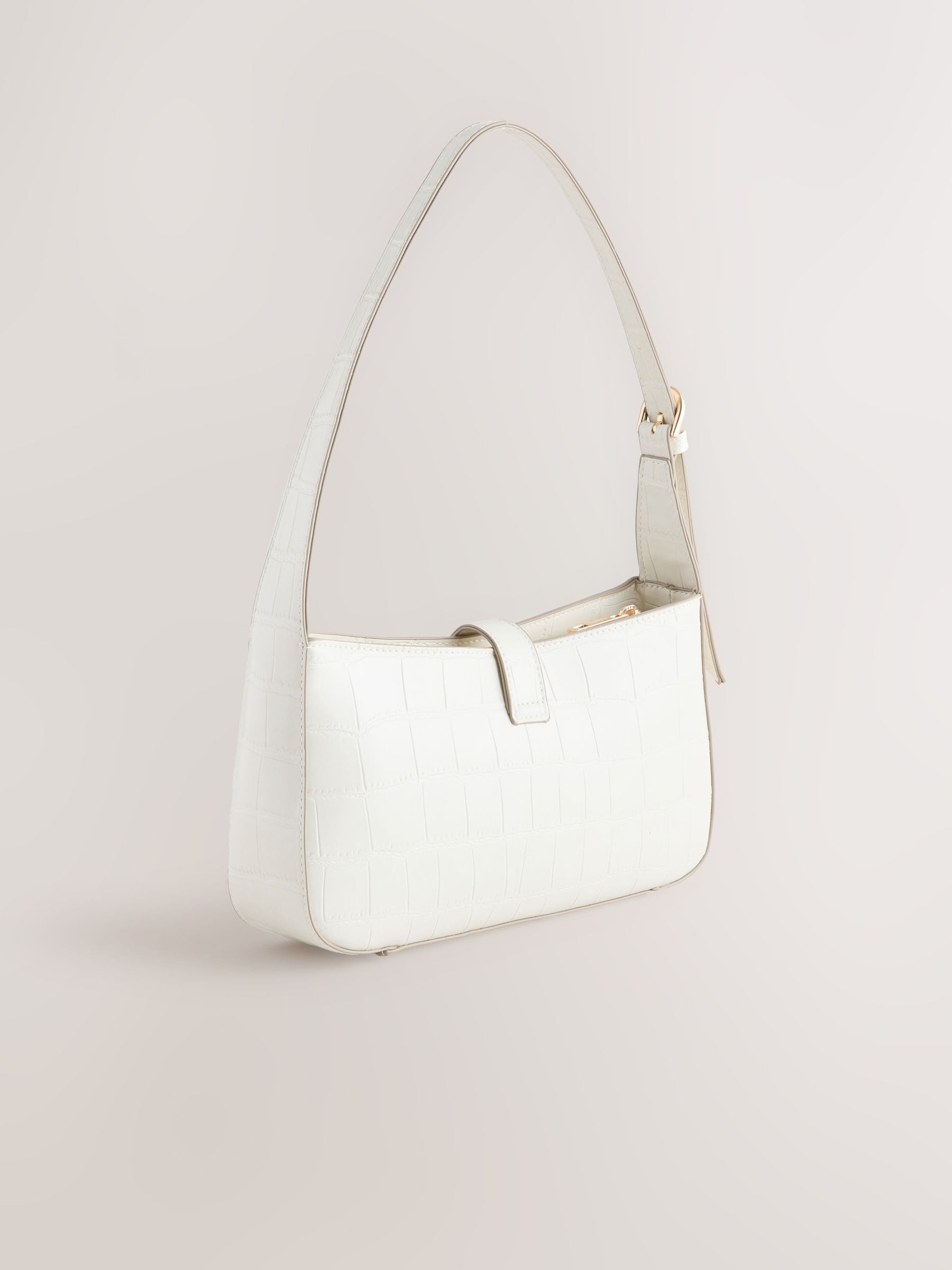 Bone croc structured shoulder bag, UK version