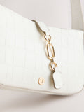 Bone croc structured shoulder bag, UK version
