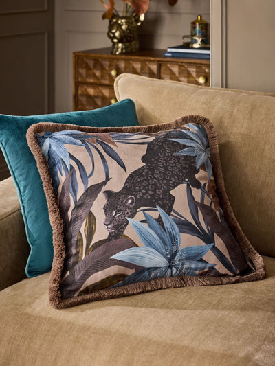 Next Blue/Brown 50 x 50cm Printed Panther Cushion- Buy online at McGrocer