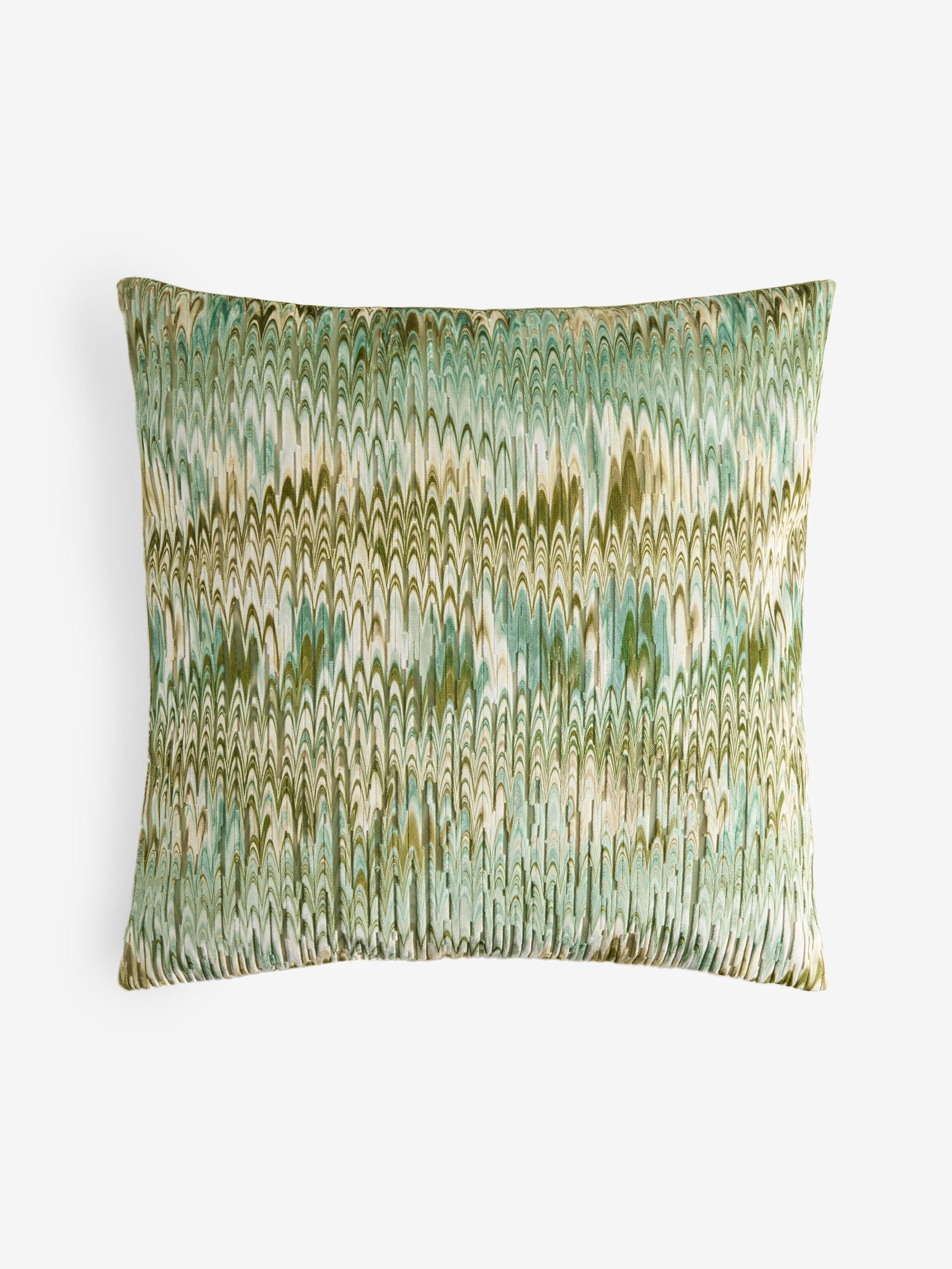 Green velvet cushion with mirage pattern 50x50cm, UK version