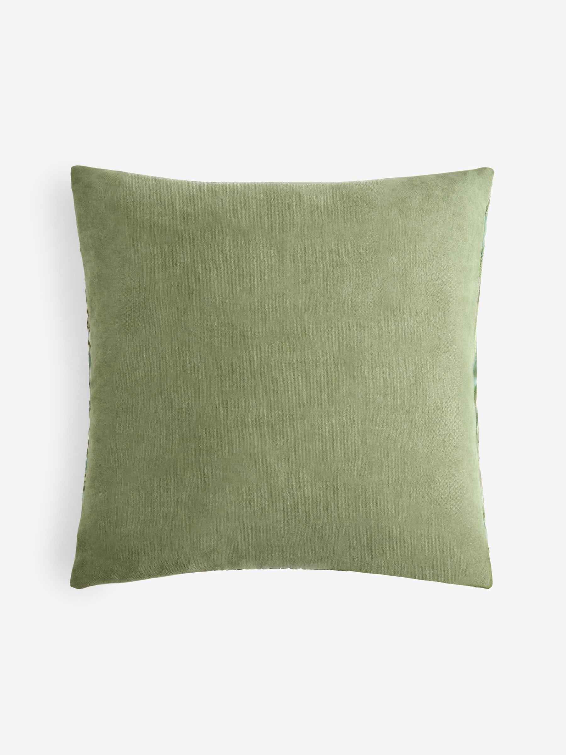 Green velvet cushion with mirage pattern 50x50cm, UK version