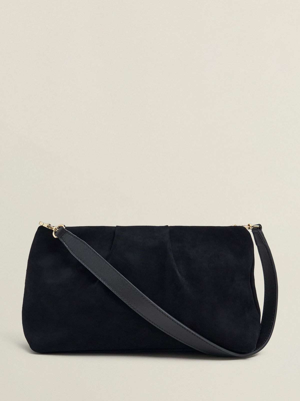 Hobbs black suede Clifton clutch with chain strap - British product