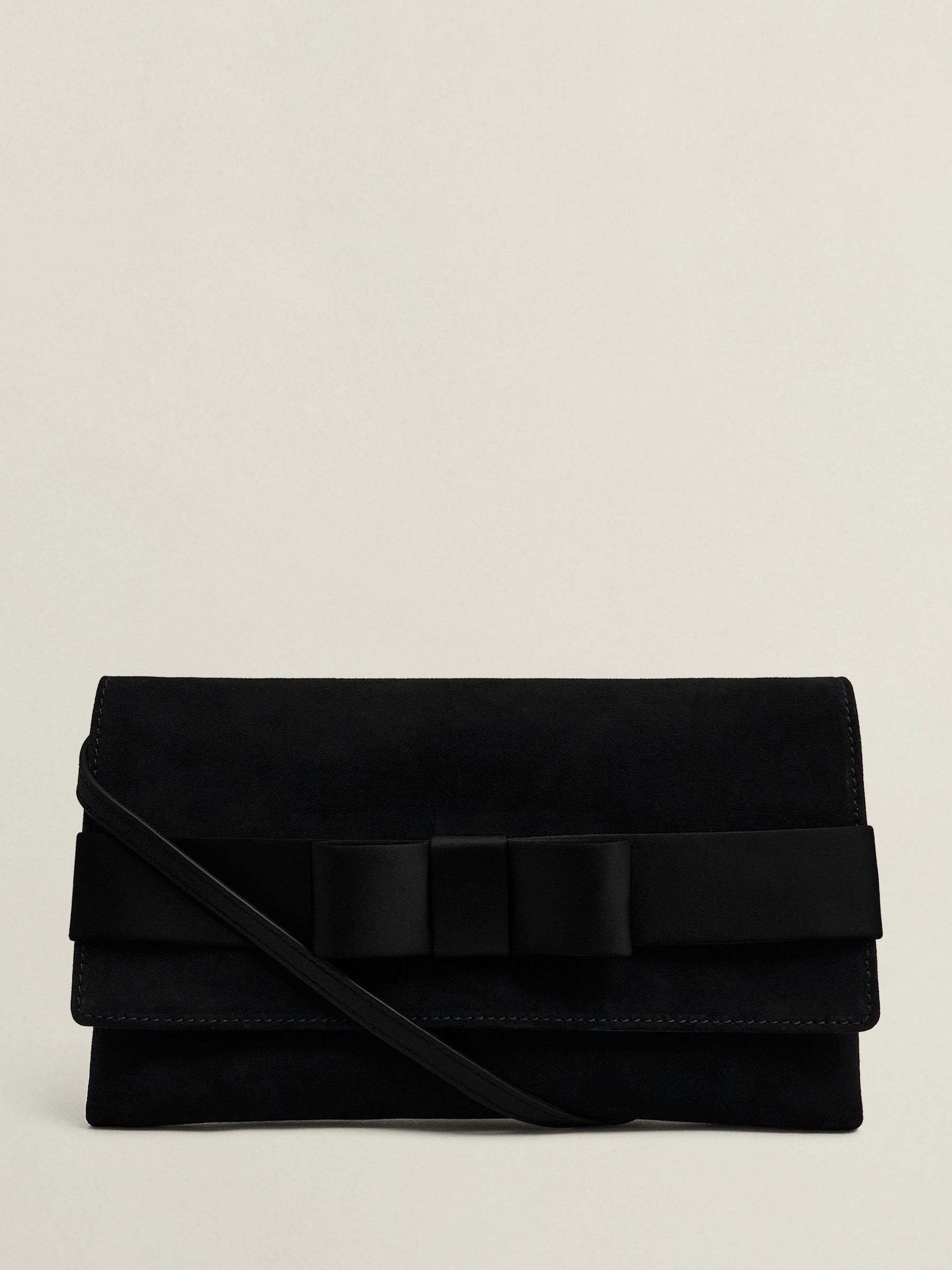 Hobbs Renata bow velvet clutch, imported from the UK