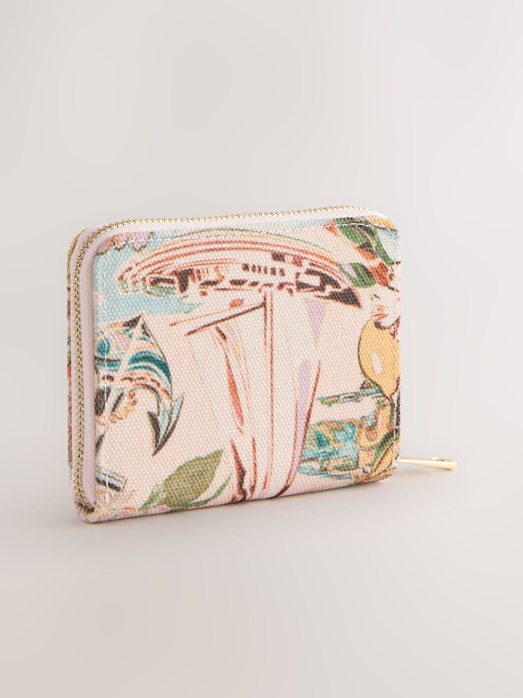 Floral print zip around purse with recycled polyester - British product