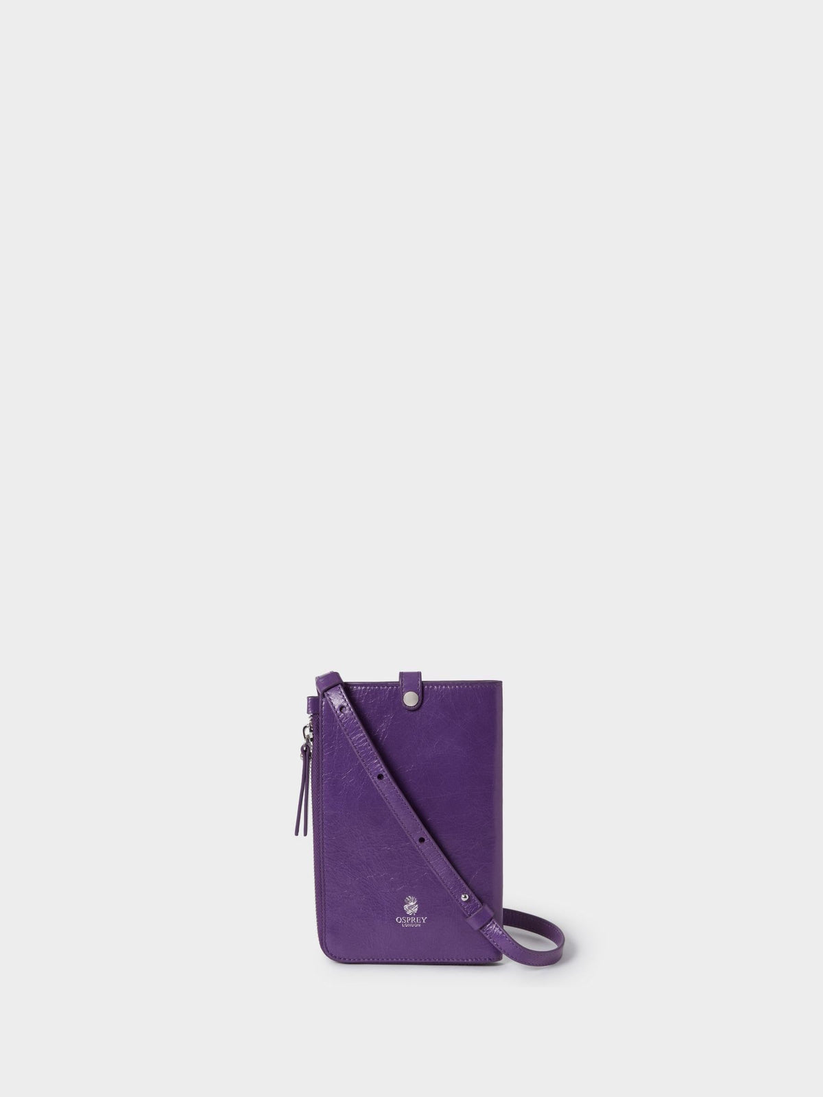 Osprey London Black The Electra Italian Leather Phone Bag