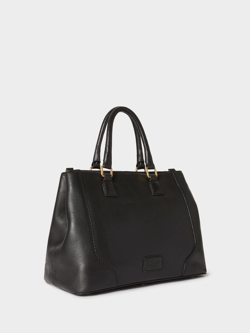 Osprey London black Oxford leather hobo bag, UK version