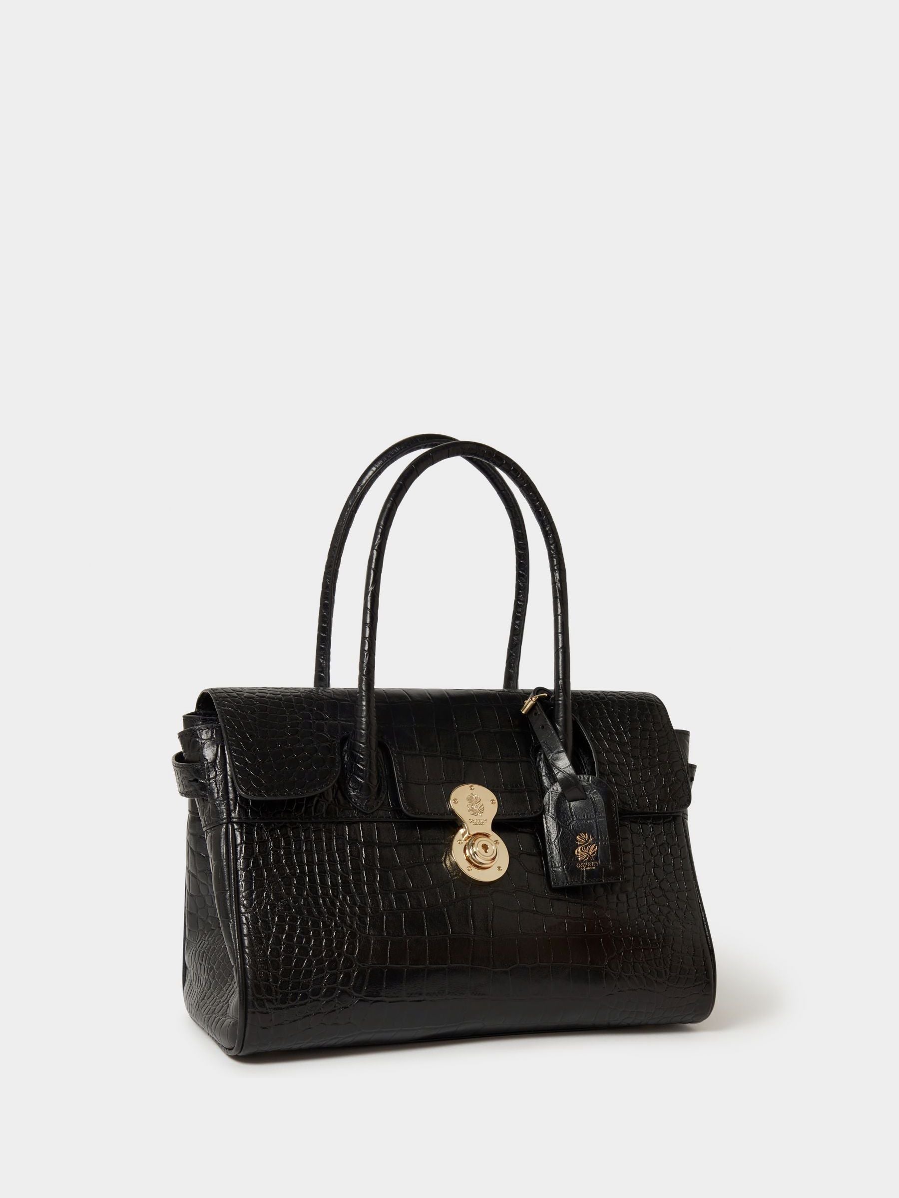 Osprey London Weybridge leather shoulder bag with adjustable interior (British brand)