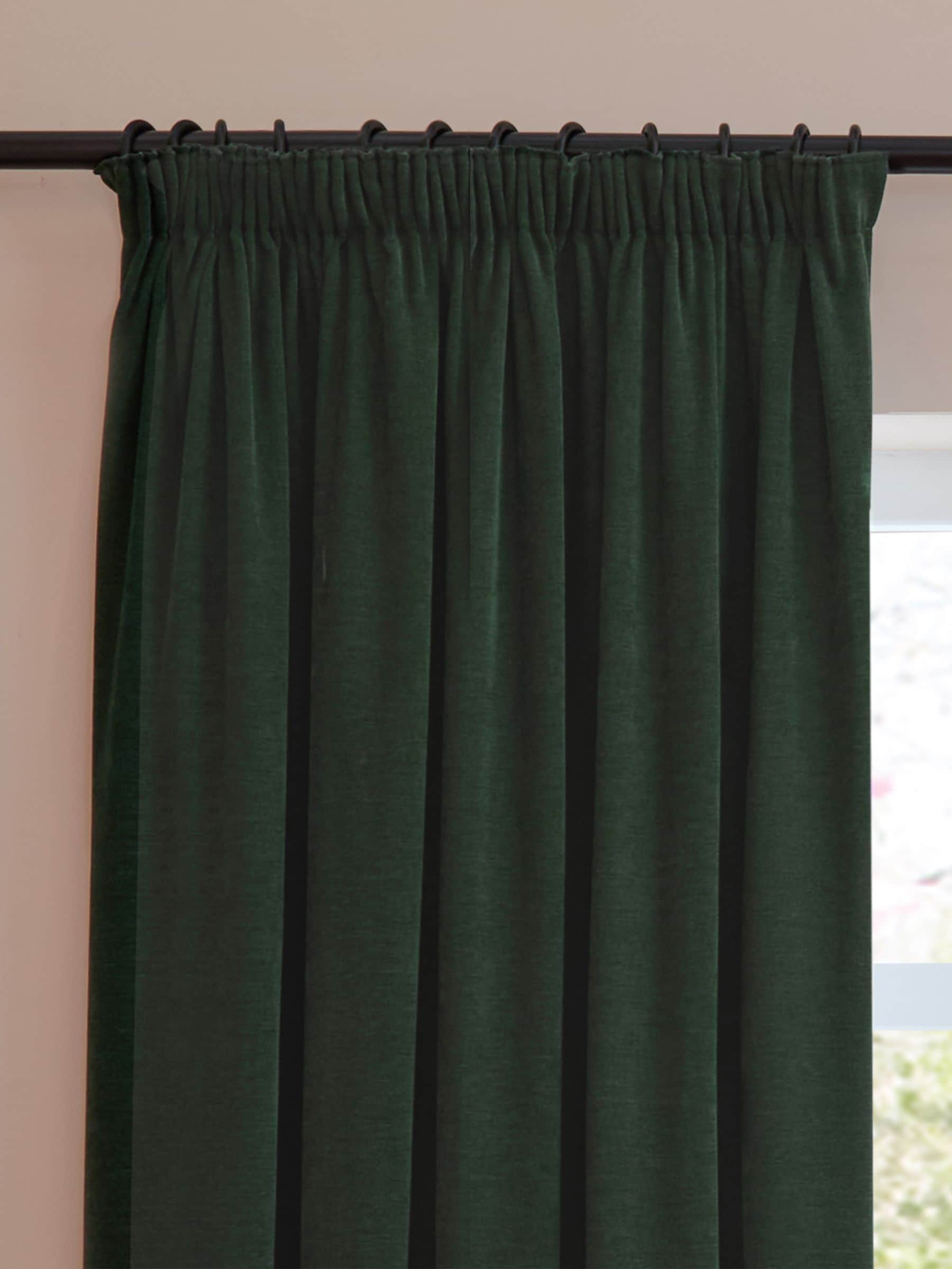Furn Bottle Lightweight Chenille Pencil Pleat Blackout Curtains