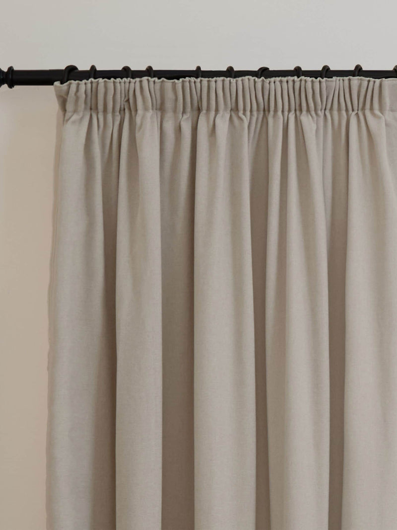 Furn Natural Lightweight Chenille Pencil Pleat Blackout Curtains