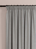 Furn Silver Lightweight Chenille Pencil Pleat Lined Curtains