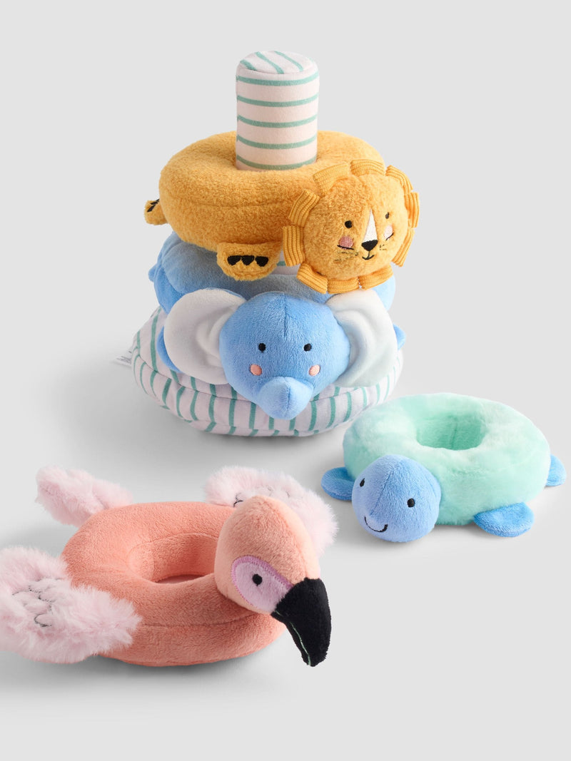 JoJo Maman Bébé safari animals plush stacker 24cm, imported from the UK