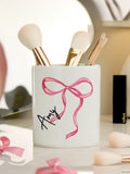 PMC personalised bow make-up brush holder 8cm - British product
