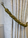 Laura Ashley Set of 2 Charcoal Chenille Grafton Rope Curtain Tiebacks