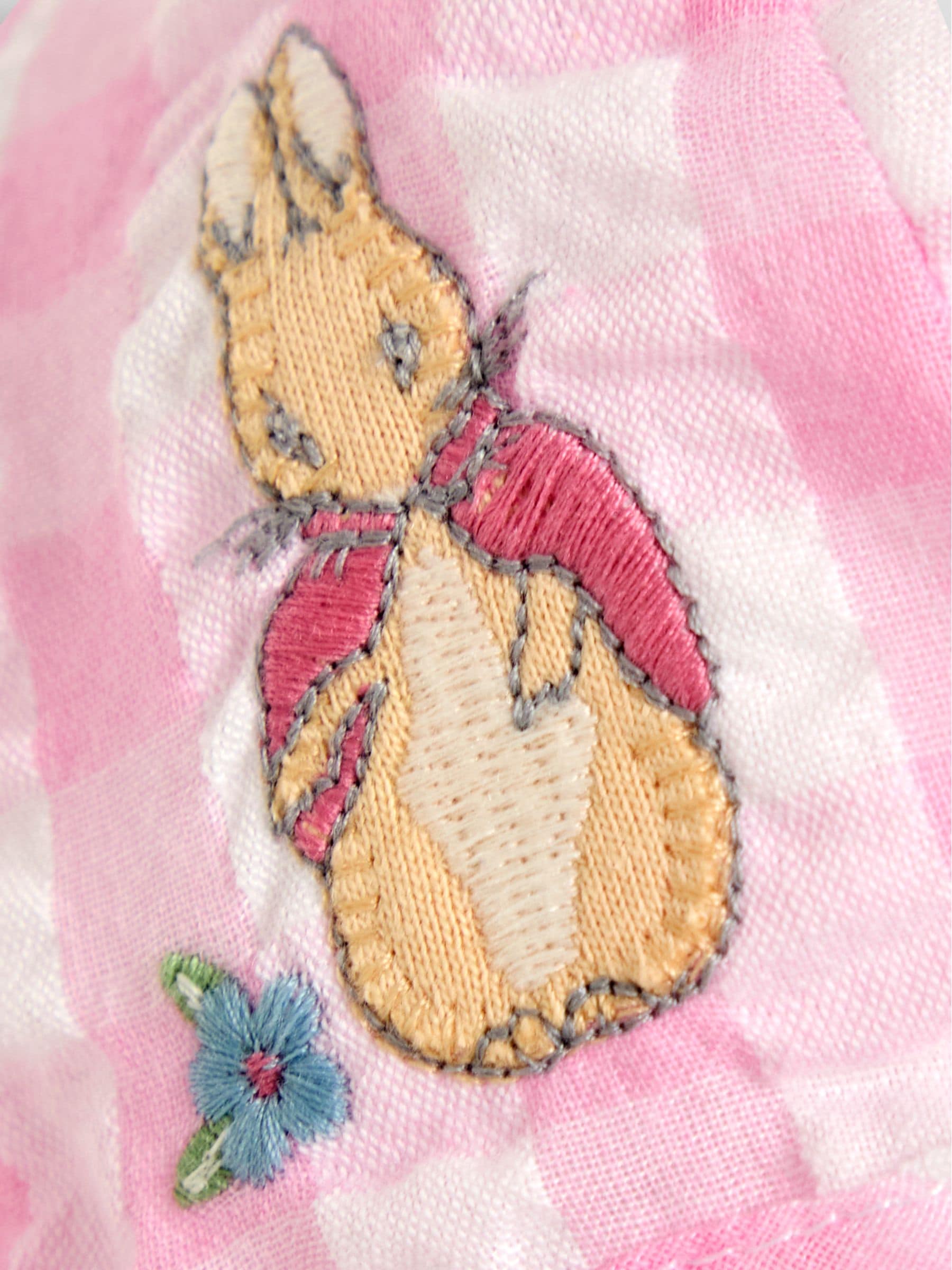 JoJo Maman Bébé pink gingham Flopsy Bunny floppy hat - British product