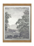 Graham & Brown Sage Sketch Forest Sunset Wood Frame