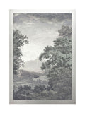 Graham & Brown Sage Sketch Forest Sunset Wood Frame