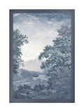 Graham & Brown Blue Sketch Forest Sunset Wood Frame
