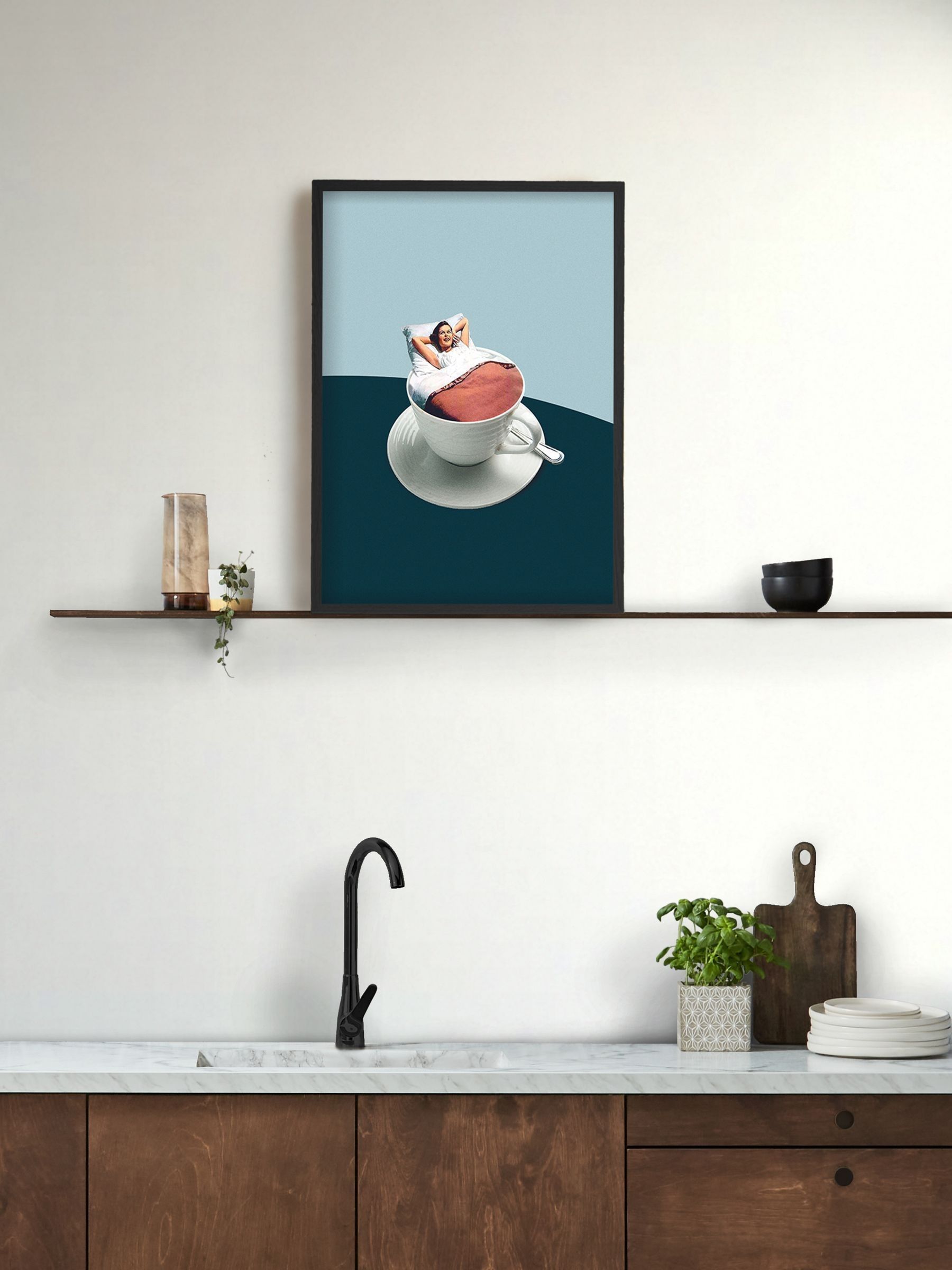 Graham & Brown Blue Morning Rituals framed artwork in two sizes (British brand)