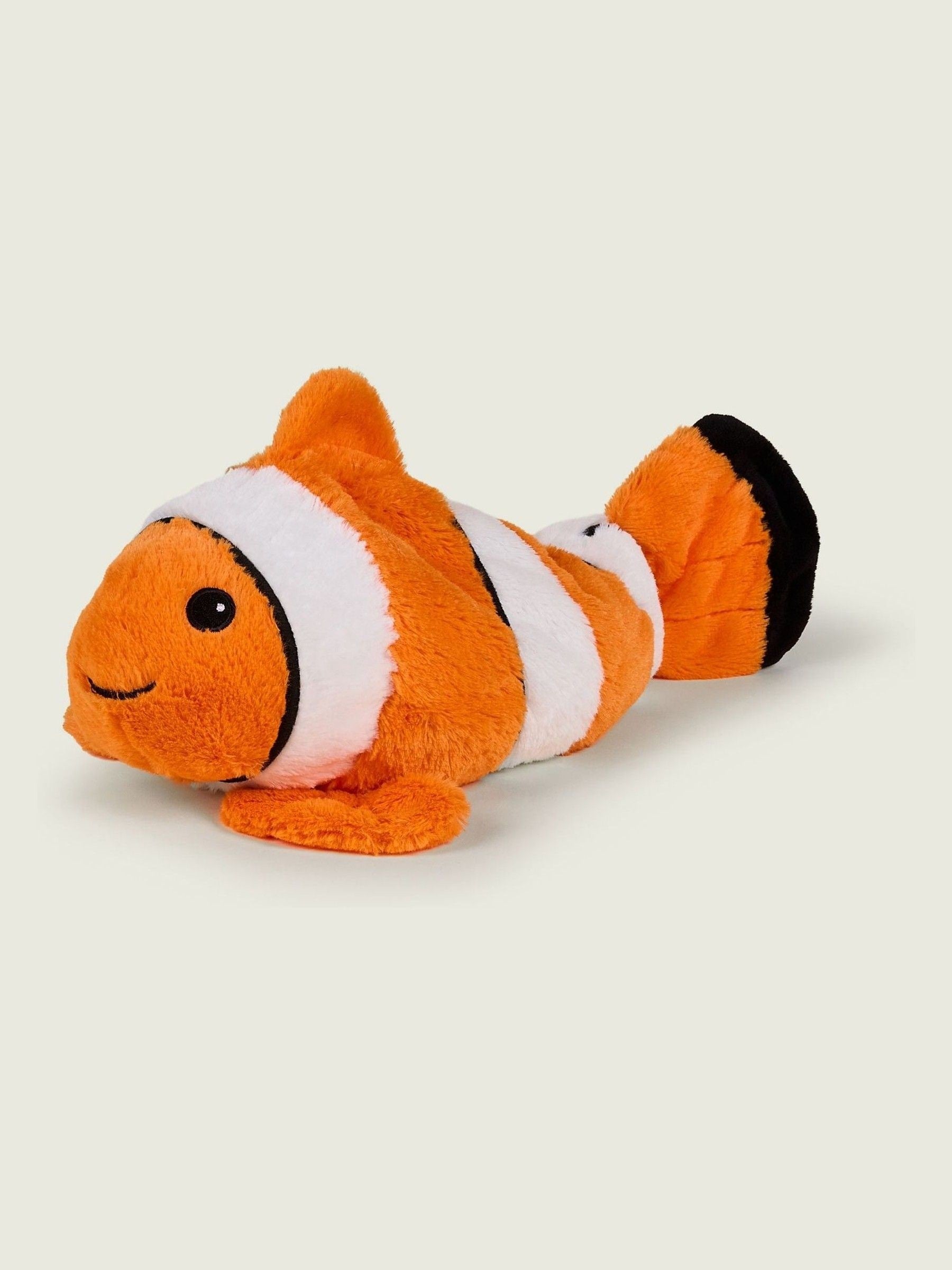 Warmies large orange white clown fish heatable soft toy - British product