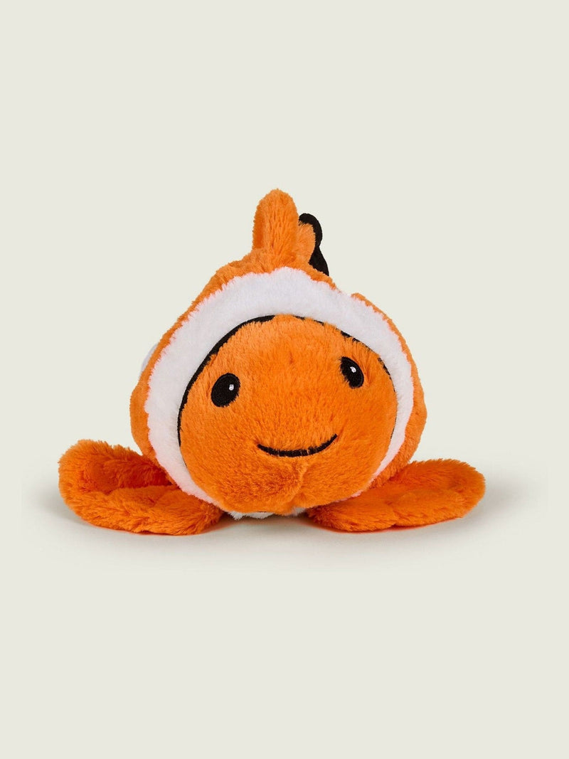 Warmies large orange white clown fish heatable soft toy - British product