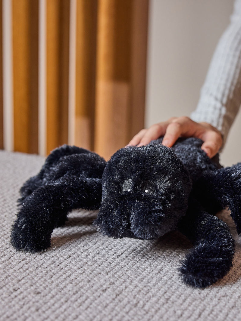 Warmies black large spider heatable soft toy, UK version