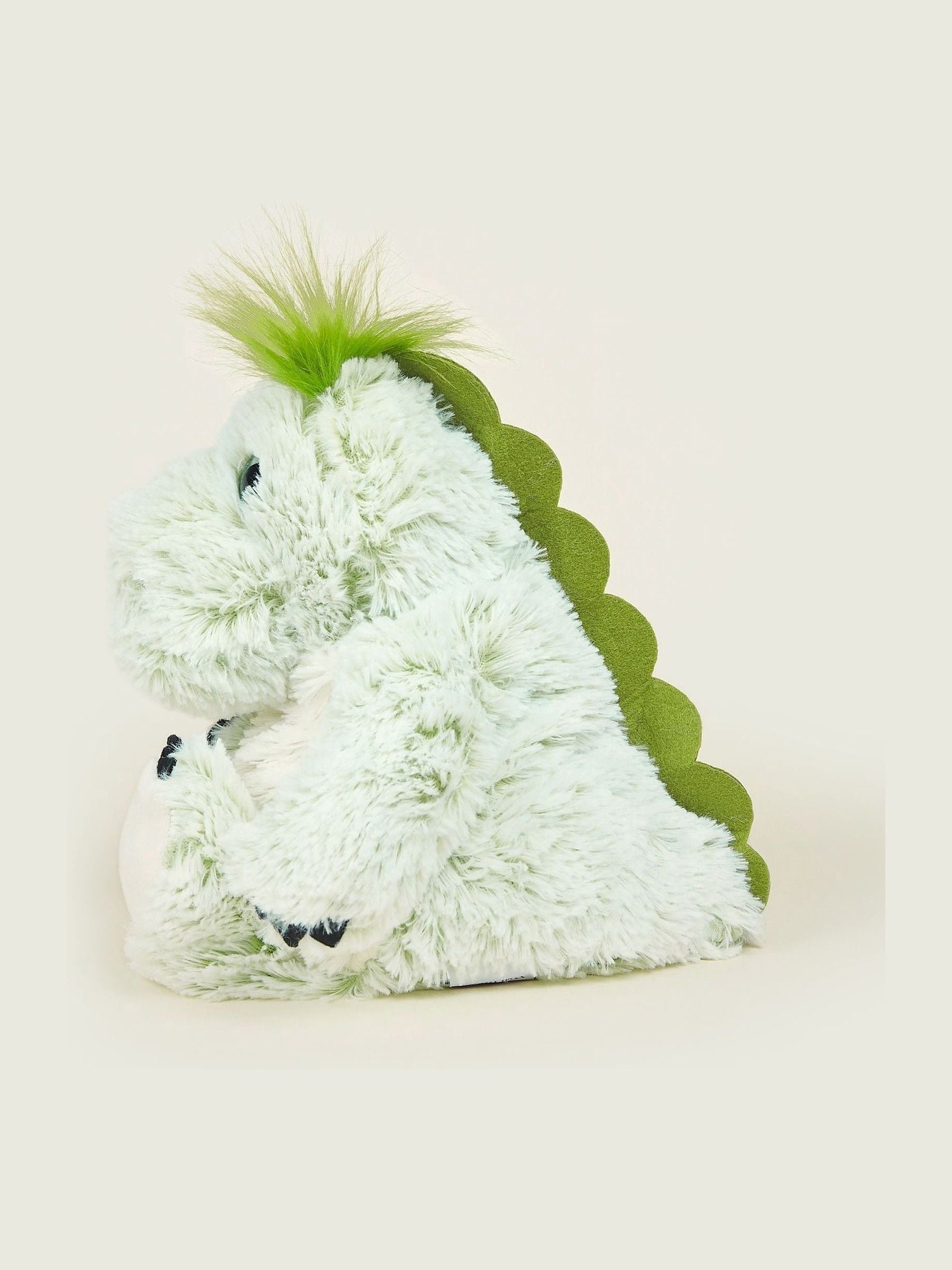 Warmies green large marshmallow dinosaur heatable soft toy, UK version