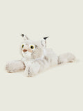 Warmies beige large bobcat heatable soft toy, imported from the UK