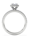 The Diamond Store White Beatrice princess cut lab diamond halo engagement ring 1.00ct (British brand)