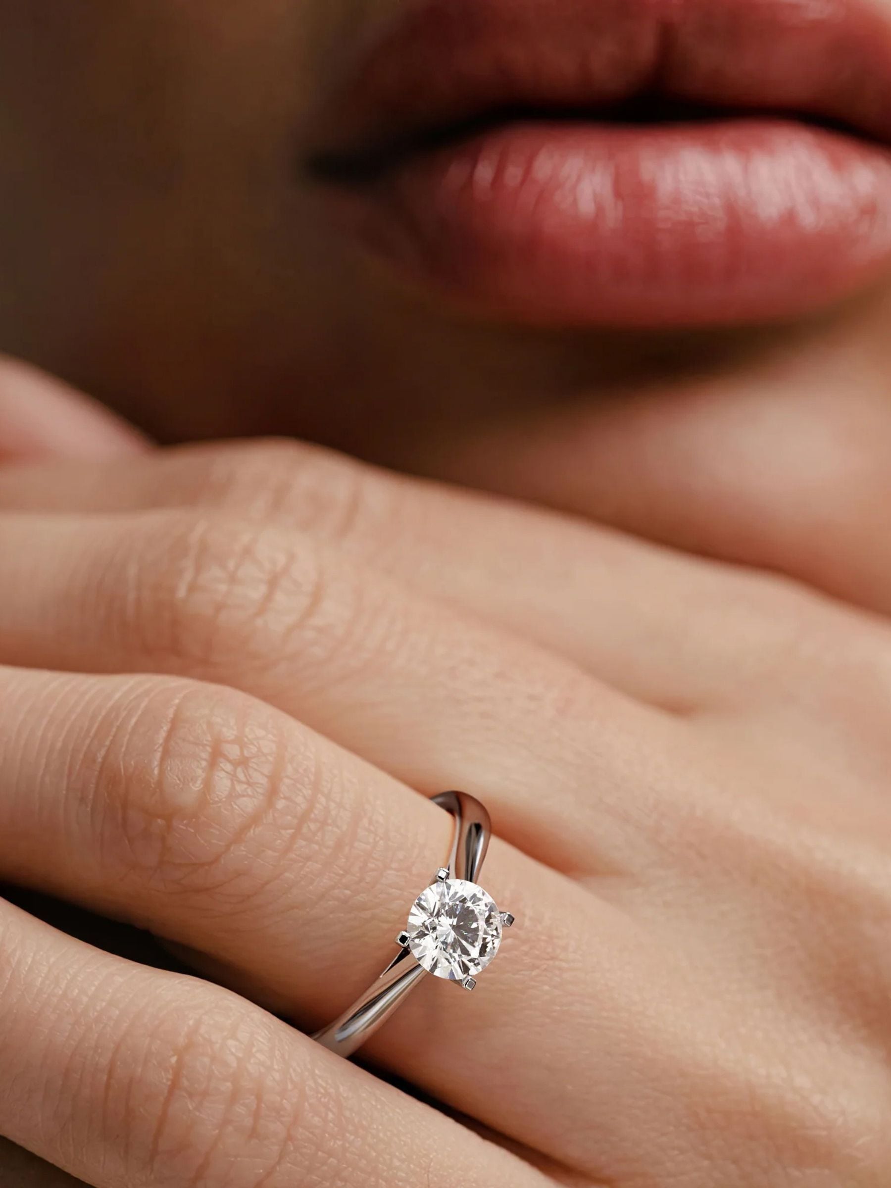 The Diamond Store White Grace round cut lab diamond engagement ring 1.00ct (British brand)