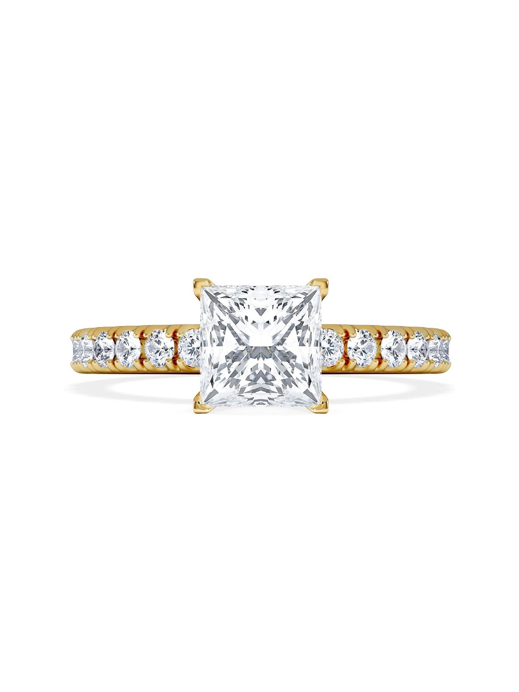 The Diamond Store 9K Gold Katerina 1.55ct Princess Cut Lab Diamond Solitaire Engagement Ring
