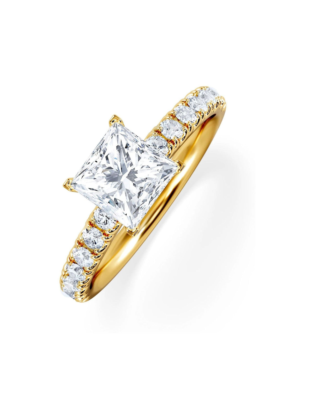 The Diamond Store 9K Gold Katerina 1.55ct Princess Cut Lab Diamond Solitaire Engagement Ring
