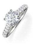 The Diamond Store White Natalia 1.50ct F/VS1 Round Cut Lab Diamond Engagement Ring in 18K White Gold