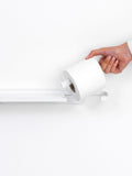 Brabantia Mineral Fresh White toilet roll holder with shelf - British product
