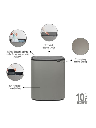Suivant Poubelle tactile Brabantia Bo gris béton minéral 2 x 30L - Acheter en ligne chez McGrocer
