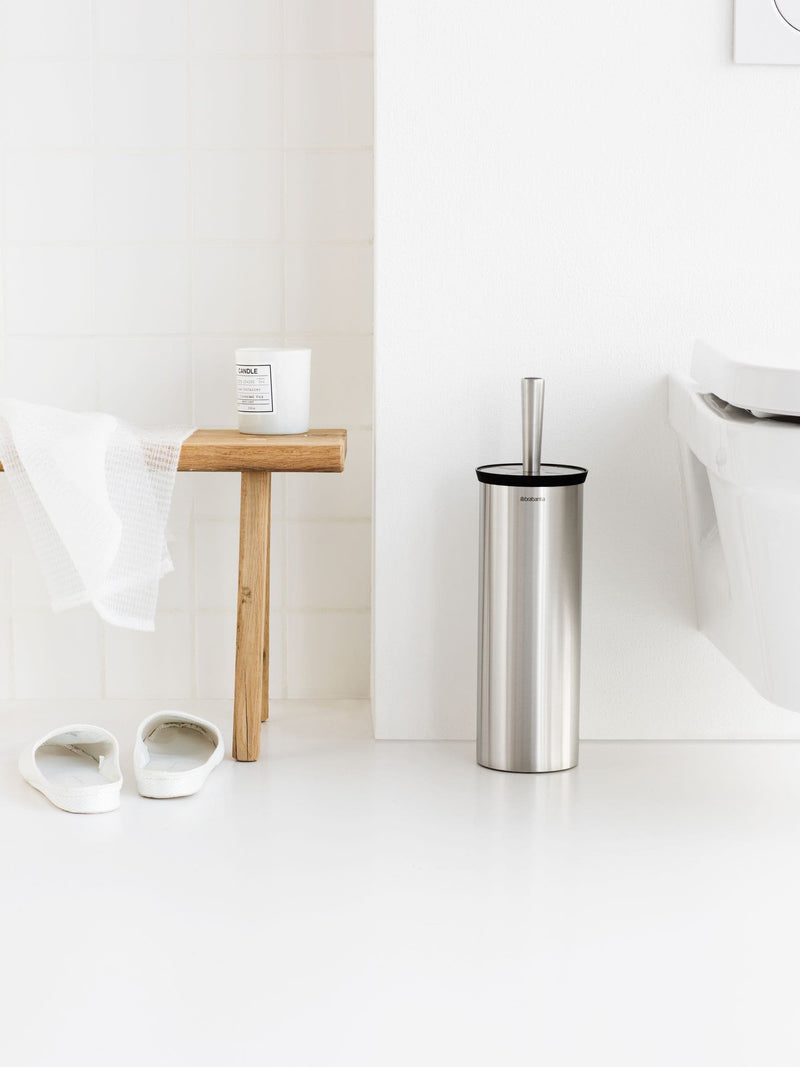 Brabantia Matt Steel Profile toilet brush and holder set (British brand)