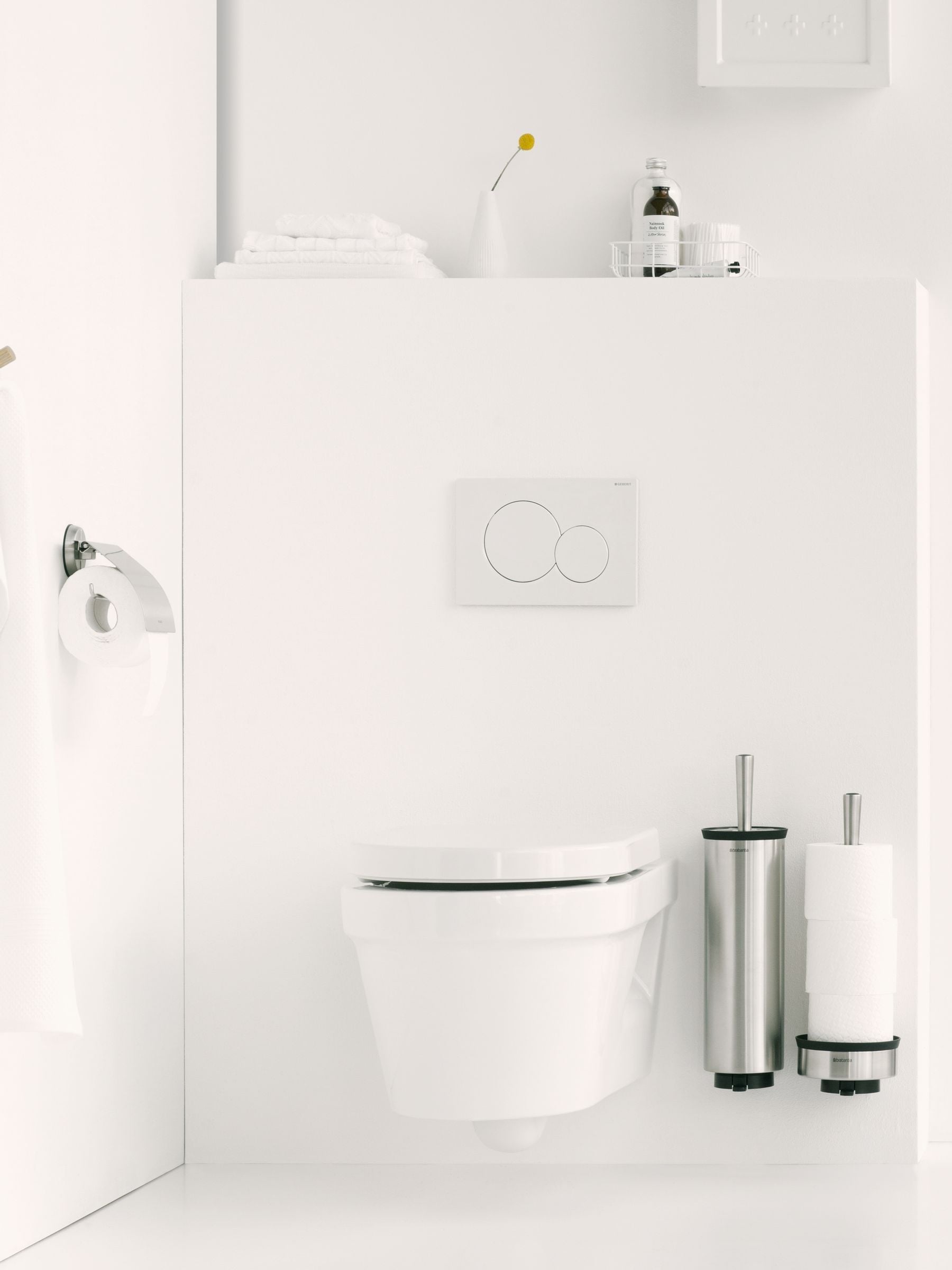 Brabantia Matt Steel Profile toilet brush and holder set (British brand)