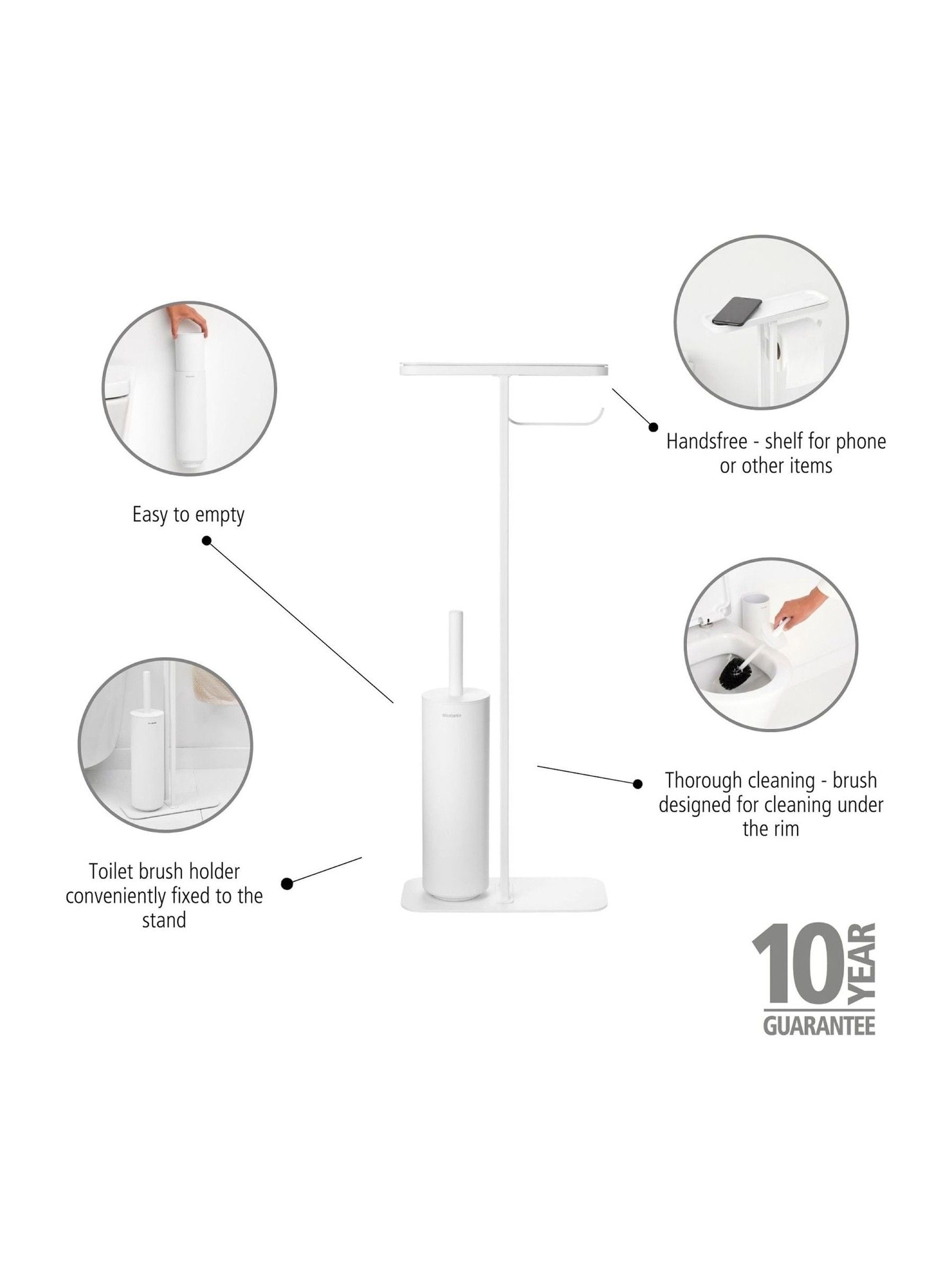 Brabantia Mineral Fresh White toilet butler, UK version