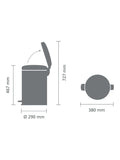Brabantia Matt Steel Fingerprint Proof NewIcon Pedal Bin 20L - British product