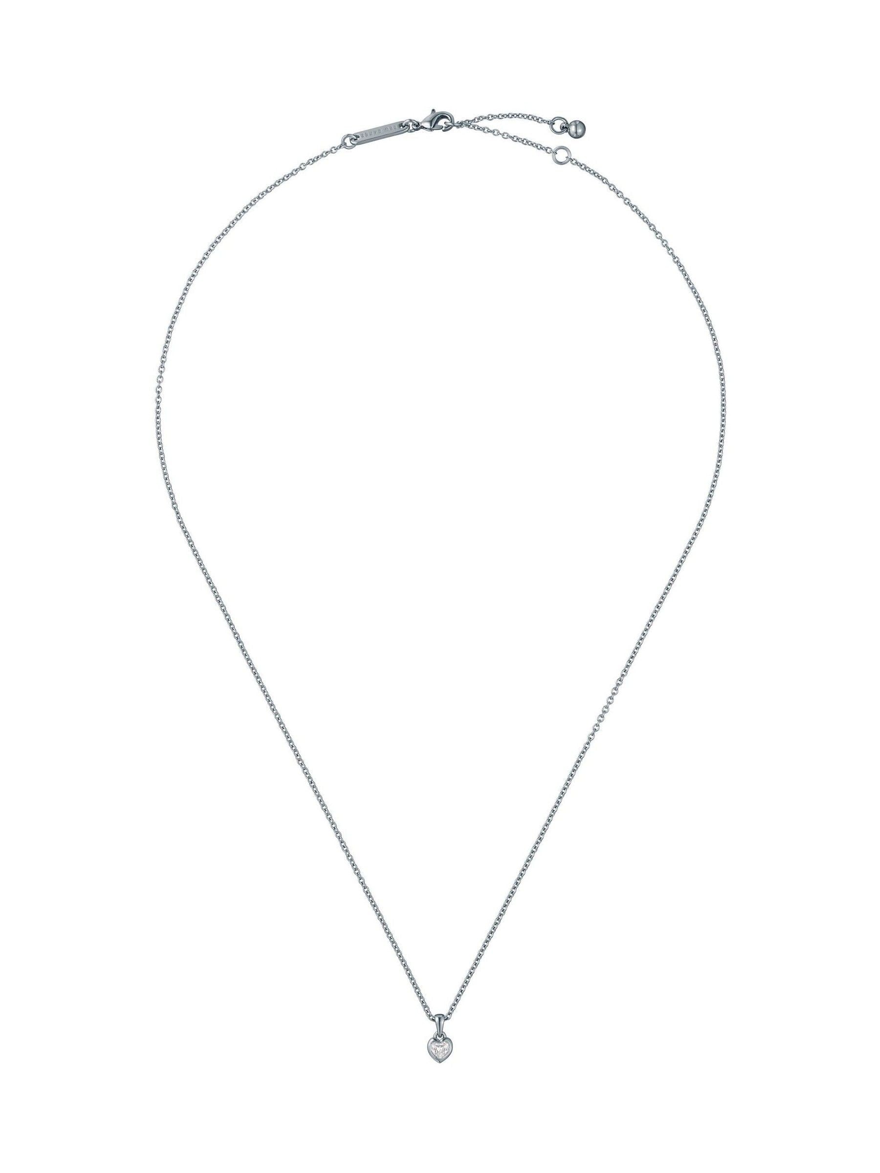 Ted Baker Gold Tone Clear Crystal Harlow Mini Heart Pendant Necklace 4.8cm (British brand)