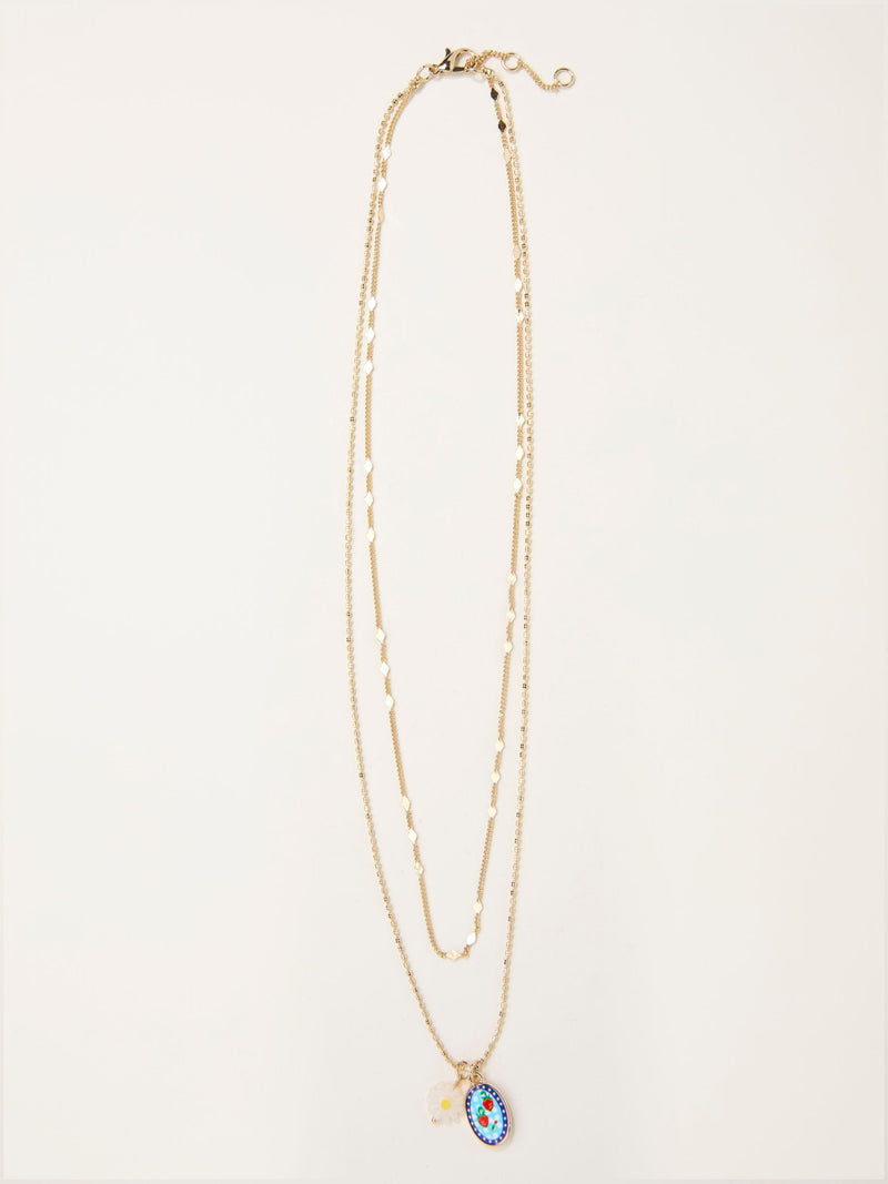 FatFace gold tone layered necklace (British brand)