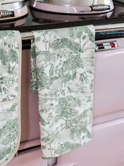 Next Avalon Home Green Lake District Toile Tea Towel- Buy online at McGrocer